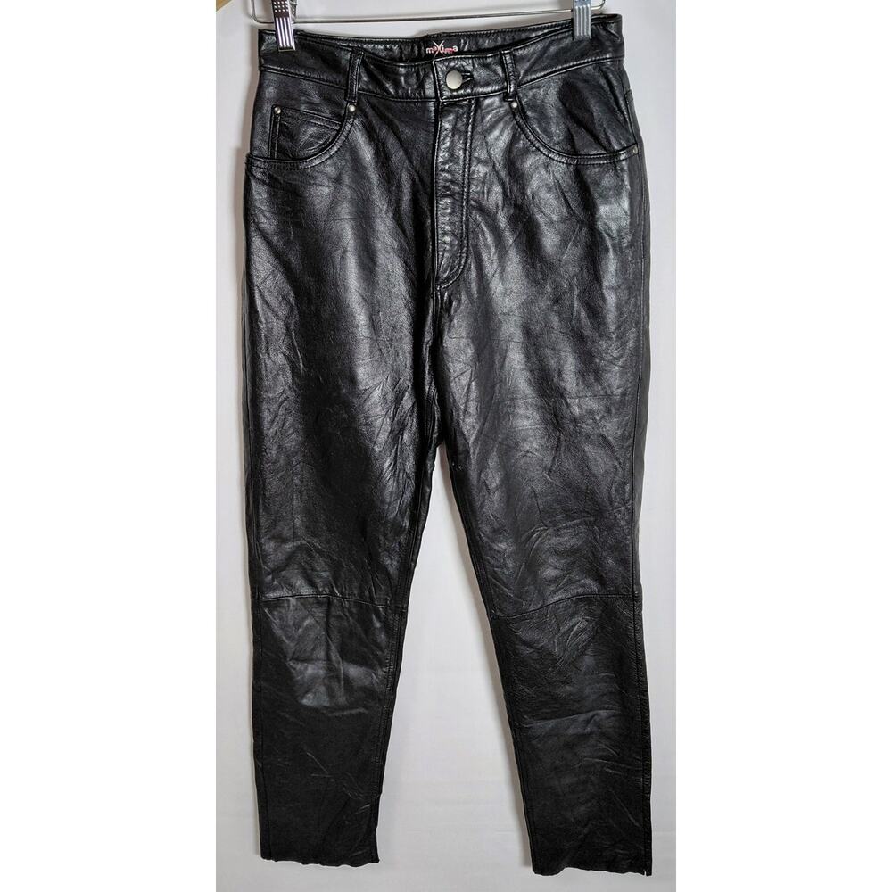NWT Guapi Blood Diamond Leather Pants Black Solid Skinny Size 30